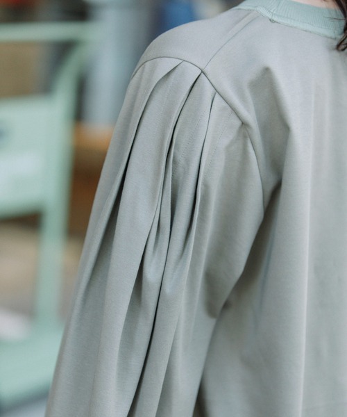 Munich（ミューニック）の「コットンダブルジャージタックスリーブプルオーバー（Tシャツ/カットソー・レディース・ホワイト/ブラック/カーキ・FREE）」の15枚目の写真