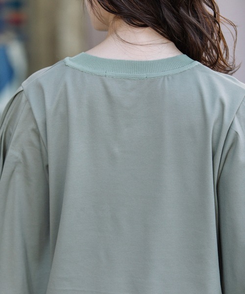 Munich（ミューニック）の「コットンダブルジャージタックスリーブプルオーバー（Tシャツ/カットソー・レディース・ホワイト/ブラック/カーキ・FREE）」の21枚目の写真