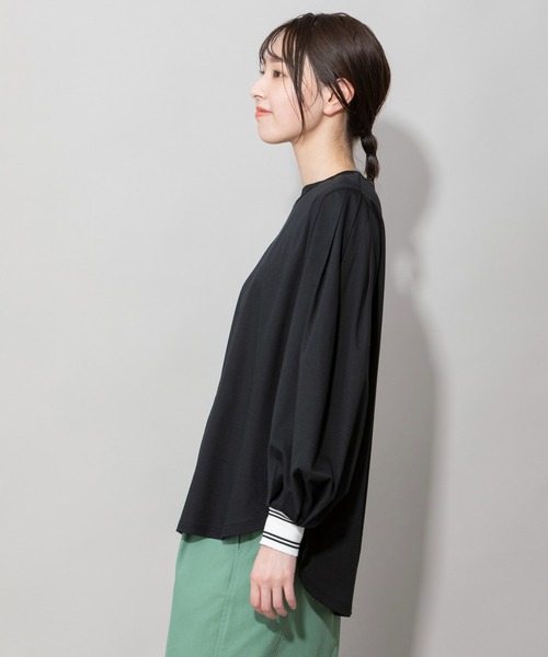 Munich（ミューニック）の「コットンダブルジャージタックスリーブプルオーバー（Tシャツ/カットソー・レディース・ホワイト/ブラック/カーキ・FREE）」の16枚目の写真