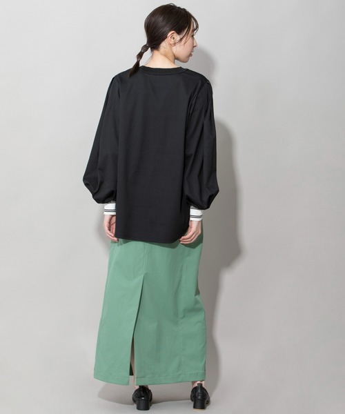 Munich（ミューニック）の「コットンダブルジャージタックスリーブプルオーバー（Tシャツ/カットソー・レディース・ホワイト/ブラック/カーキ・FREE）」の19枚目の写真