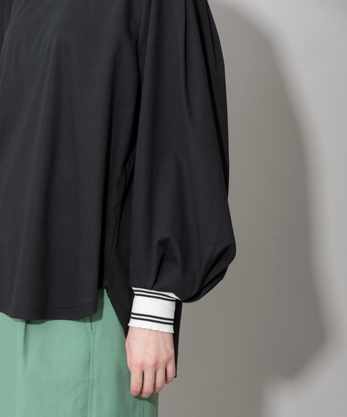 Munich（ミューニック）の「コットンダブルジャージタックスリーブプルオーバー（Tシャツ/カットソー・レディース・ホワイト/ブラック/カーキ・FREE）」の13枚目の写真