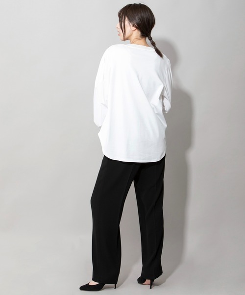 Munich（ミューニック）の「コットンダブルジャージタックスリーブプルオーバー（Tシャツ/カットソー・レディース・ホワイト/ブラック/カーキ・FREE）」の17枚目の写真