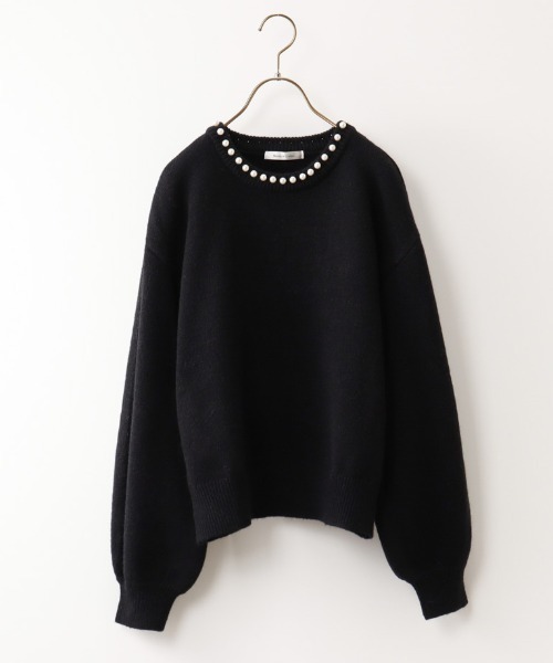 JEANS FACTORY （ジーンズファクトリー）の「[MAISON DE L'ALLURE/メゾンドゥラリュール] パールデザイン プルオーバーニット（ニット/セーター・レディース・オフホワイト/ブラック・F）」の21枚目の写真