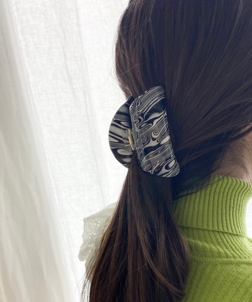 WEGO（ウィゴー）の「WEGO/マーブルバンスクリップ（バレッタ/ヘアクリップ・レディース・ブルー系その他/パープル系その他/サックスブルー/ブラック・FREE）」の12枚目の写真