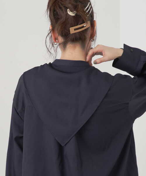N.（N. Natural Beauty Basic）（エヌエヌナチュラルビューティーベーシック）の「◆スカーフバンドカラーシャツ（シャツ/ブラウス・レディース・ネイビー/オフホワイト・MEDIUM）」の19枚目の写真