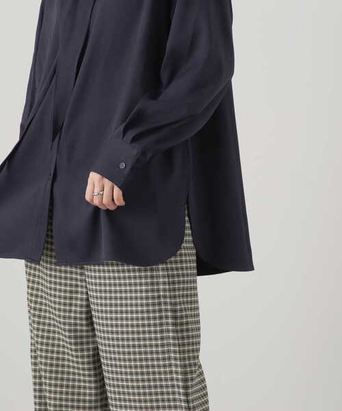 N.（N. Natural Beauty Basic）（エヌエヌナチュラルビューティーベーシック）の「◆スカーフバンドカラーシャツ（シャツ/ブラウス・レディース・ネイビー/オフホワイト・MEDIUM）」の18枚目の写真