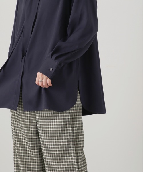 N.（N. Natural Beauty Basic）（エヌエヌナチュラルビューティーベーシック）の「◆スカーフバンドカラーシャツ（シャツ/ブラウス・レディース・ネイビー/オフホワイト・MEDIUM）」の15枚目の写真