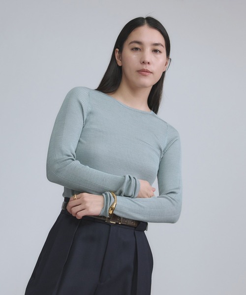 Chaos(カオス)/【新色＆追加】18Gシルクリブニット クルーネックプル