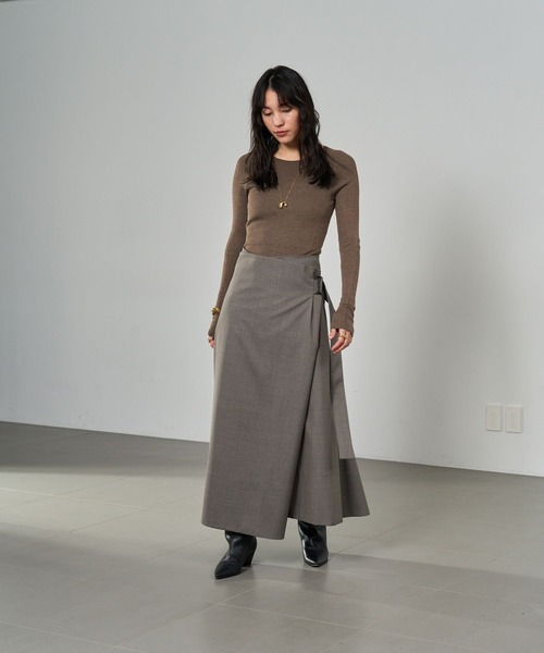 Chaos(カオス)/18Gシルクリブニット クルーネックプルオーバー（ニット