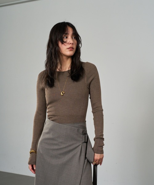 Chaos(カオス)/【新色＆追加】18Gシルクリブニット クルーネックプル