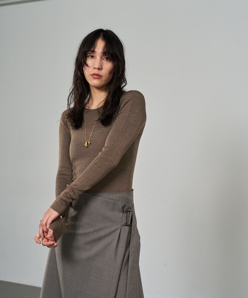 Chaos(カオス)/18Gシルクリブニット クルーネックプルオーバー（ニット