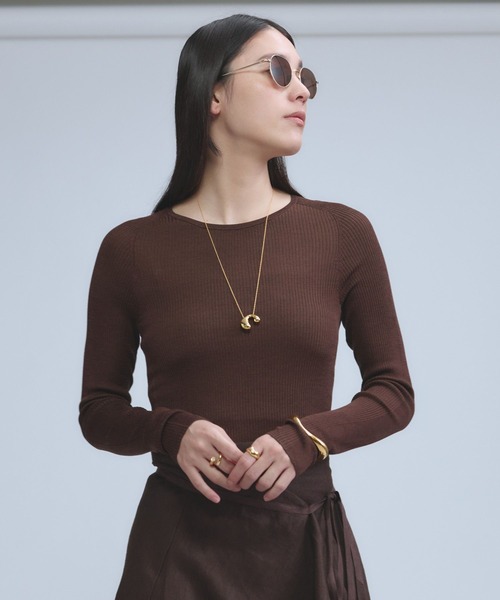 Chaos(カオス)/【新色＆追加】18Gシルクリブニット クルーネックプル