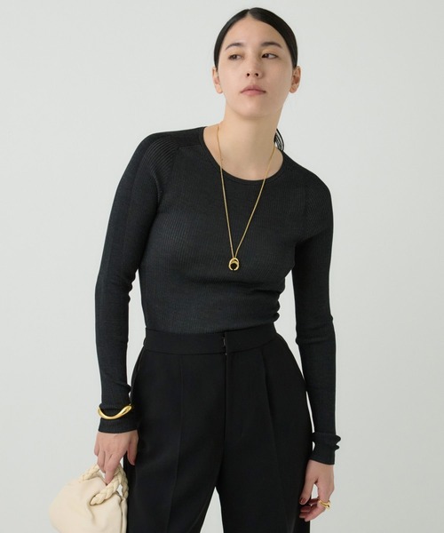 Chaos(カオス)/【新色＆追加】18Gシルクリブニット クルーネックプル