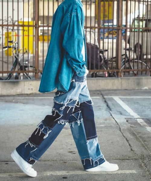 improves（インプローブス）の「クレイジープリント ワイド デニムパンツ（デニムパンツ・メンズ・ブルー/ブラック/ブラック系その他・MEDIUM/LARGE）」の18枚目の写真