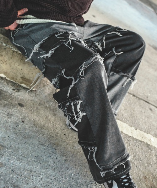 improves（インプローブス）の「クレイジープリント ワイド デニムパンツ（デニムパンツ・メンズ・ブルー/ブラック/ブラック系その他・MEDIUM/LARGE）」の5枚目の写真