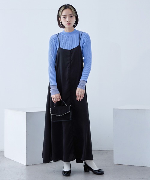 Fashion Letter(ファッションレター)の「リブニット シアースリーブ ハイネックトップス(ニット/セーター・レディース・ライトブルー/ブラック/アイボリー・M)」の13枚目の写真