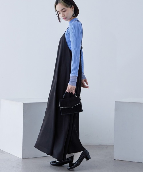 Fashion Letter(ファッションレター)の「リブニット シアースリーブ ハイネックトップス(ニット/セーター・レディース・ライトブルー/ブラック/アイボリー・M)」の16枚目の写真