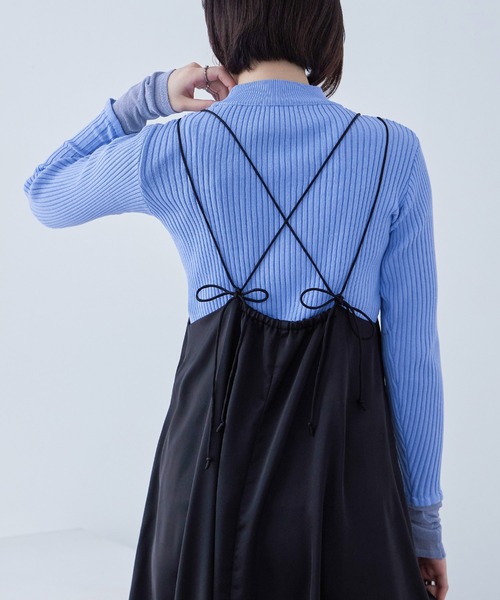 Fashion Letter(ファッションレター)の「リブニット シアースリーブ ハイネックトップス(ニット/セーター・レディース・ライトブルー/ブラック/アイボリー・M)」の18枚目の写真