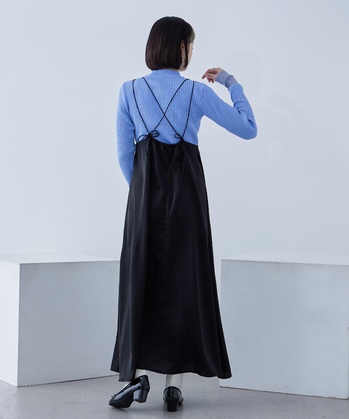Fashion Letter(ファッションレター)の「リブニット シアースリーブ ハイネックトップス(ニット/セーター・レディース・ライトブルー/ブラック/アイボリー・M)」の19枚目の写真