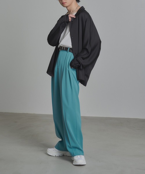 ADAMASTE（アダマスト）の「スタイルアップ2タックカラースラックス（スラックス・メンズ・ブルーパープル/ベージュ/ミント/ブラック・X-SMALL/SMALL/MEDIUM/LARGE）」の5枚目の写真