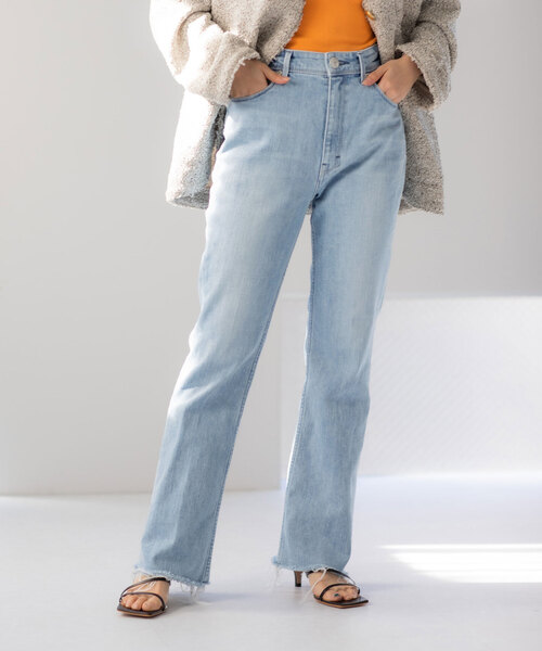 YANUK/ヤヌーク】Semi Flare Cut Off Sax（デニムパンツ）｜La  