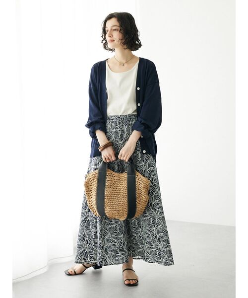 CRAFT STANDARD BOUTIQUE(クラフトスタンダードブティック)の「インドコットン プリントフレアースカート(スカート・レディース・ネイビー/オフホワイト/マスタード・M/L)」の6枚目の写真