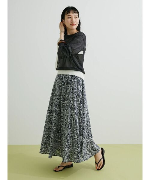 CRAFT STANDARD BOUTIQUE(クラフトスタンダードブティック)の「インドコットン プリントフレアースカート(スカート・レディース・ネイビー/オフホワイト/マスタード・M/L)」の8枚目の写真