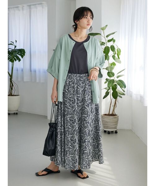 CRAFT STANDARD BOUTIQUE(クラフトスタンダードブティック)の「インドコットン プリントフレアースカート(スカート・レディース・ネイビー/オフホワイト/マスタード・M/L)」の9枚目の写真