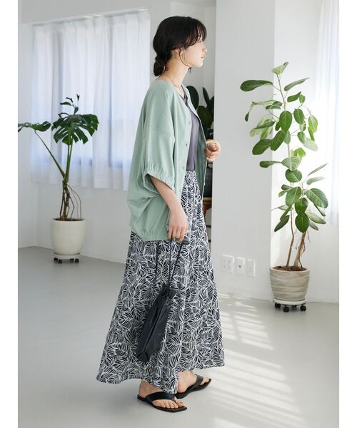 CRAFT STANDARD BOUTIQUE(クラフトスタンダードブティック)の「インドコットン プリントフレアースカート(スカート・レディース・ネイビー/オフホワイト/マスタード・M/L)」の10枚目の写真