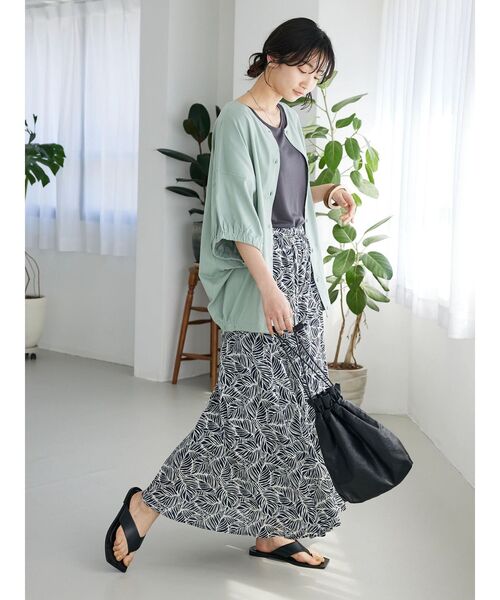 CRAFT STANDARD BOUTIQUE(クラフトスタンダードブティック)の「インドコットン プリントフレアースカート(スカート・レディース・ネイビー/オフホワイト/マスタード・M/L)」の11枚目の写真