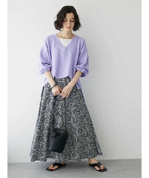 CRAFT STANDARD BOUTIQUE(クラフトスタンダードブティック)の「インドコットン プリントフレアースカート(スカート・レディース・ネイビー/オフホワイト/マスタード・M/L)」の13枚目の写真
