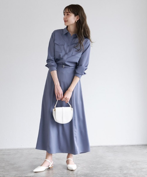 Pierrot(ピエロ)の「シャツスカートセットアップ(ワンピース・レディース・ブルー系その他/アイボリー・M/L)」の11枚目の写真