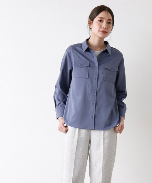 Pierrot(ピエロ)の「シャツスカートセットアップ(ワンピース・レディース・ブルー系その他/アイボリー・M/L)」の18枚目の写真