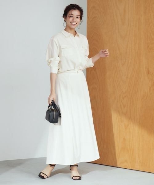 Pierrot(ピエロ)の「シャツスカートセットアップ(ワンピース・レディース・ブルー系その他/アイボリー・M/L)」の9枚目の写真