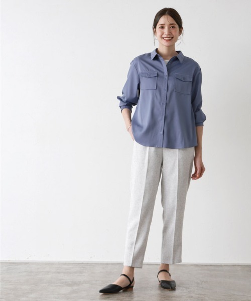 Pierrot(ピエロ)の「シャツスカートセットアップ(ワンピース・レディース・ブルー系その他/アイボリー・M/L)」の19枚目の写真