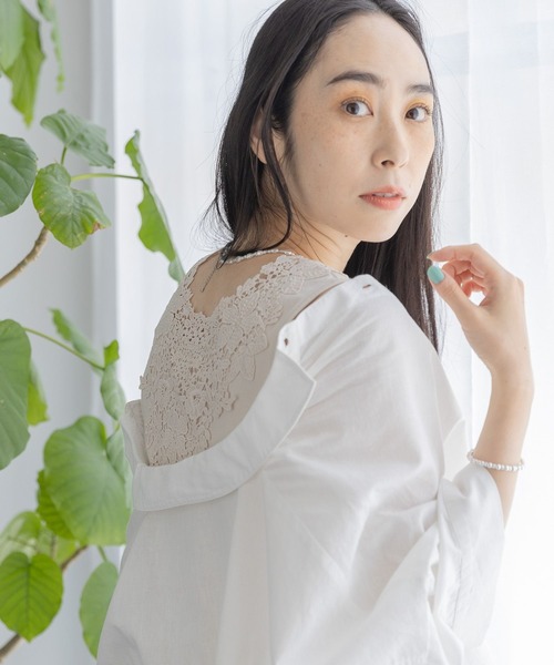 studio CLIP（スタディオクリップ）の「【新色入荷】2WAYレースタンクトップ[プラスサイズあり]（タンクトップ・レディース・オフホワイト/アイボリー/ブラック/ライトグレー/ライトベージュ/ライトブルー/スモーク/ライトグリーン/ブラウン/ネイビー・LARGE/MEDIUM/XXX-LARGE/X-LARGE/XX-LARGE）」の20枚目の写真