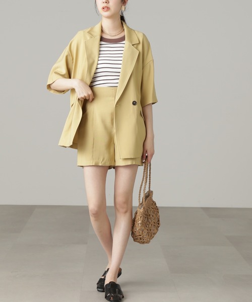 FREE'S MART(フリーズマート)の「◆【セットアップ対応】ハイウエストピンタックショートパンツ(その他パンツ・レディース・ブラック/イエロー/ベージュ・MEDIUM/SMALL)」の18枚目の写真