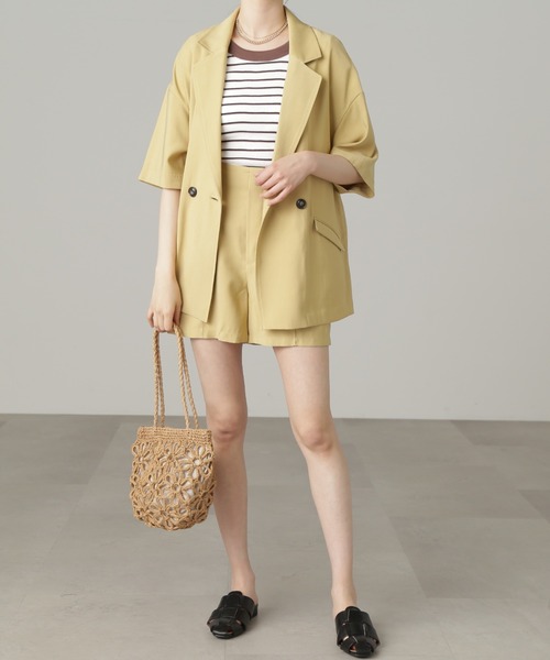 FREE'S MART(フリーズマート)の「◆【セットアップ対応】ハイウエストピンタックショートパンツ(その他パンツ・レディース・ブラック/イエロー/ベージュ・MEDIUM/SMALL)」の19枚目の写真