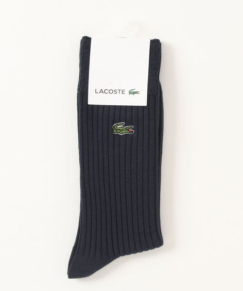 LACOSTE（ラコステ）の「《LACOSTE》3×2 リブクルー（ソックス/靴下・メンズ・ブラック/ホワイト/ネイビー/ライトグレー・25-27）」の4枚目の写真