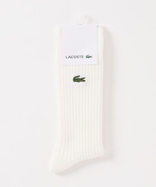 LACOSTE（ラコステ）の「《LACOSTE》3×2 リブクルー（ソックス/靴下・メンズ・ブラック/ホワイト/ネイビー/ライトグレー・25-27）」の2枚目の写真
