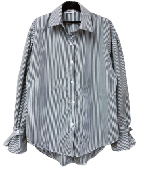 SHEENA（シーナ）の「ストライプキャンディスリーブブラウス（シャツ/ブラウス・レディース・サックスブルー/ブラック・M）」の18枚目の写真