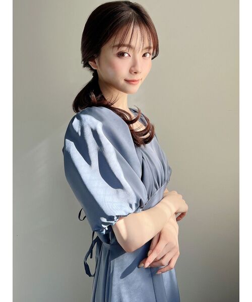 RESEXXY(リゼクシー)の「パフスリーブハイウエストフレアワンピース(ワンピース・レディース・ブラック/ベージュ/ピンク/ブルー・FREE)」の11枚目の写真