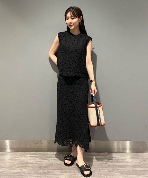 Mila Owen(ミラオーウェン)の「SET UPクロシェ風ノースリトップス(Tシャツ/カットソー・レディース・ブラック/ベージュ/ホワイト・0/1)」の21枚目の写真