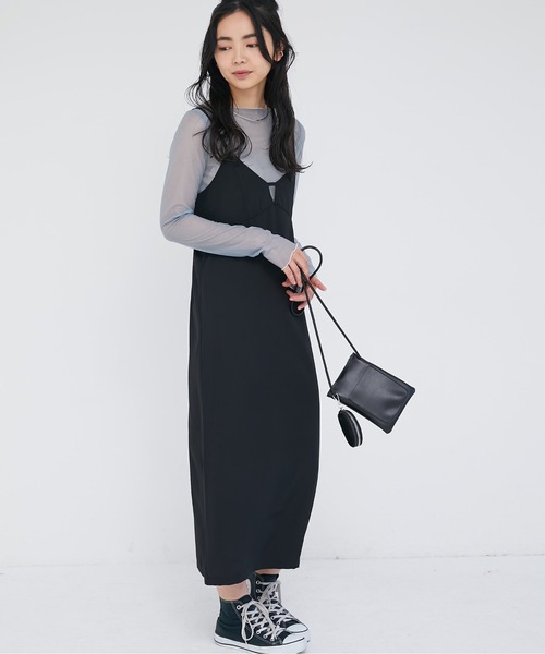 ECRIRE(エクリール)の「カットアウトキャミワンピース(ジャンパースカート・レディース・モカ/グレー/ブラック・M)」の8枚目の写真