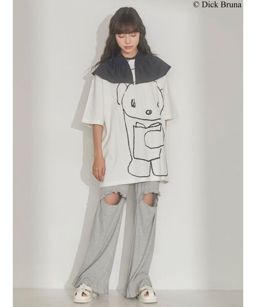 merry jenny（メリージェニー）の「BLACK BEAR BIG TEE（Tシャツ/カットソー・レディース・オフホワイト/ブラック/ライトブルー・FREE）」の9枚目の写真