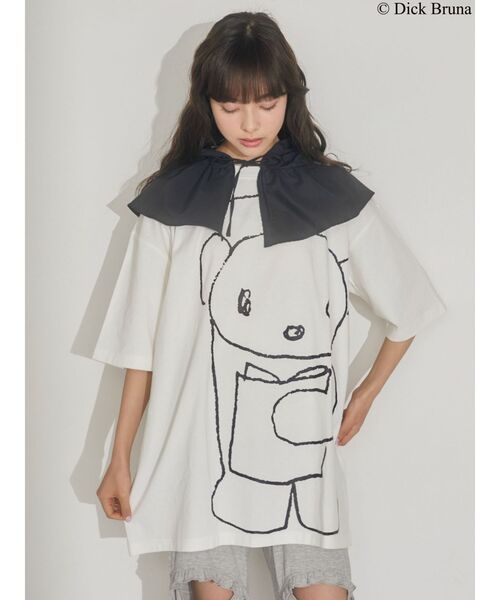 merry jenny（メリージェニー）の「BLACK BEAR BIG TEE（Tシャツ/カットソー・レディース・オフホワイト/ブラック/ライトブルー・FREE）」の13枚目の写真