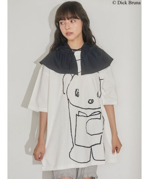 merry jenny（メリージェニー）の「BLACK BEAR BIG TEE（Tシャツ/カットソー・レディース・オフホワイト/ブラック/ライトブルー・FREE）」の5枚目の写真