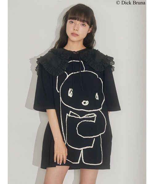 merry jenny（メリージェニー）の「BLACK BEAR BIG TEE（Tシャツ/カットソー・レディース・オフホワイト/ブラック/ライトブルー・FREE）」の4枚目の写真