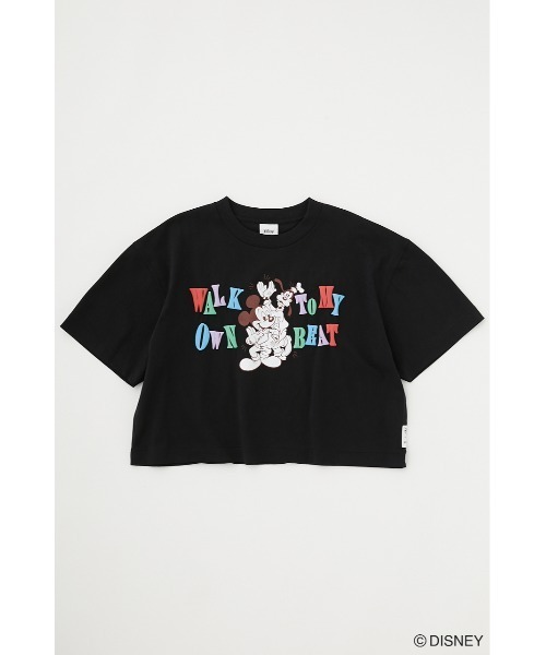 Disney SERIES CREATED by MUS(ディズニーシリーズクリエイテッドバイエムユーエス)の「MD CLAP YOUR HANDS Tシャツ(Tシャツ/カットソー・レディース・ライトピンク/オフホワイト/ブラック・FREE)」の2枚目の写真