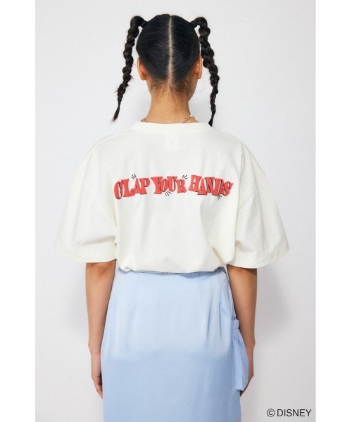 Disney SERIES CREATED by MUS(ディズニーシリーズクリエイテッドバイエムユーエス)の「MD CLAP YOUR HANDS Tシャツ(Tシャツ/カットソー・レディース・ライトピンク/オフホワイト/ブラック・FREE)」の19枚目の写真